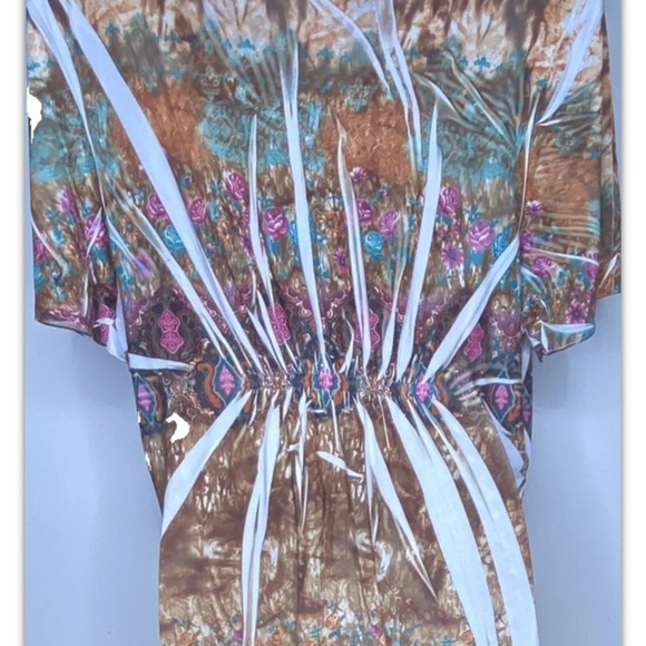 Simply Irresistible Floral Blouse Pleated 2XL Multicolor Elastic Waist Ruffled - Picture 7 of 12